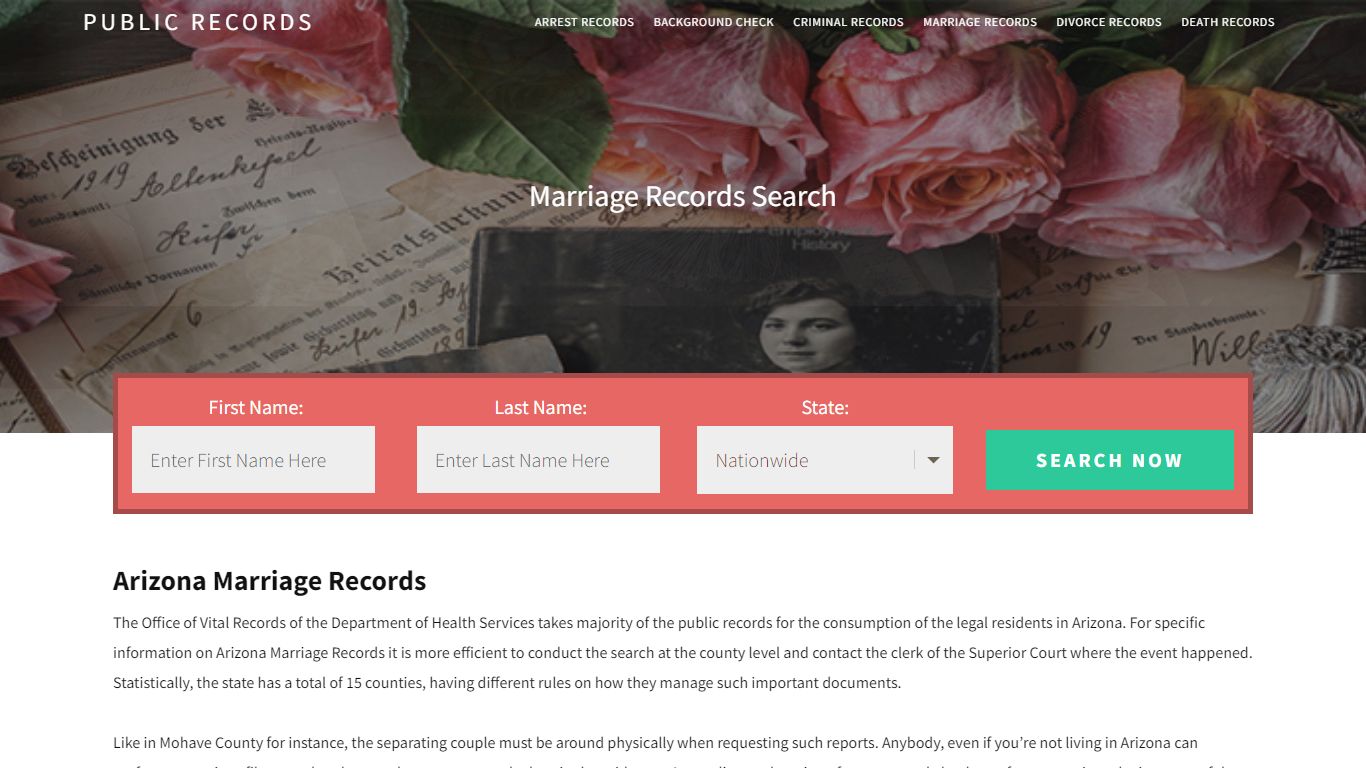 Arizona Marriage Records | Enter Name and Search. 14Days Free